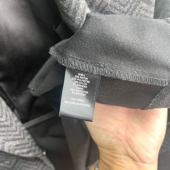 Torrid Blazer Women’s 2X Brown & Black Chevron Ponte Peplum Blazer Plus Size - Picture 6 of 8